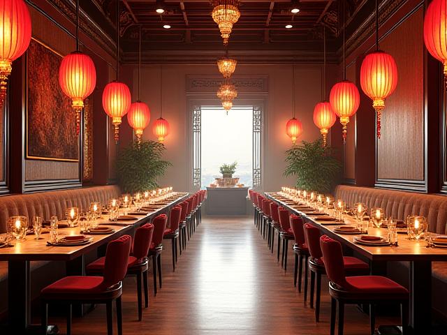 翡翠捲軸酒家古典中式用餐廳景